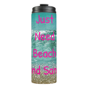 Garrafa Térmica Só preciso de Praia e Areia