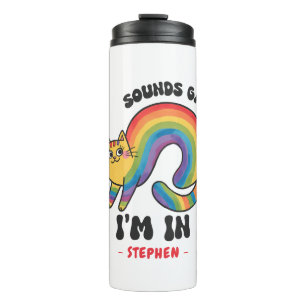Garrafa Térmica Soa Gay, estou dentro do Rainbow Cat LGBTQ Pride