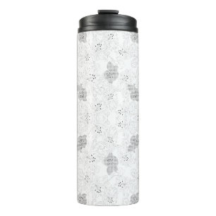 Garrafa Térmica Sobreposição de Grade Transparente – Textura PNG E