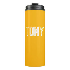 Garrafa Térmica Solid Neon Bright Laranja Nome Personalizado Monog