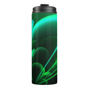 Garrafa Térmica Sombras Verdes Estilizam Meia Corola Flor