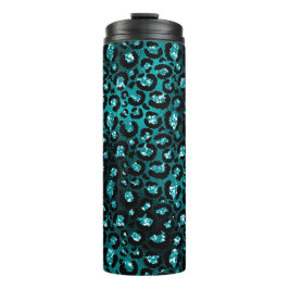 Garrafa Térmica Sombreado Verde-azulado & Manchas de Leopardo em B