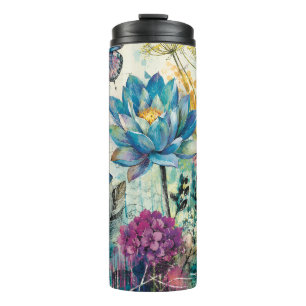 Garrafa Térmica Sonho Aquático Floral Vibrante