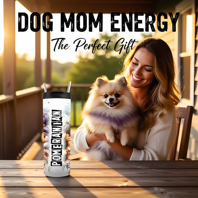 Garrafa Térmica Sonho Floral Fluffy da Pomerânia (Criador carregado)