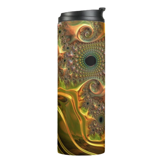 Garrafa Térmica Sonho Fractal Ouro Líquido (Giro à esquerda)