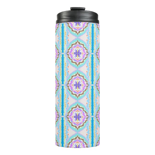 Garrafa Térmica Sonho Pastel Boho Geométrico Kaleidoscópio (Frente)