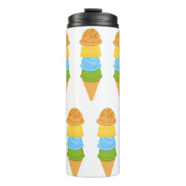 Garrafa Térmica sorvete cone colorido
