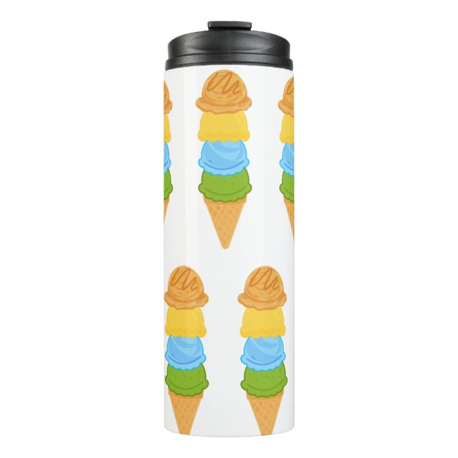 Garrafa Térmica sorvete cone colorido (Frente)