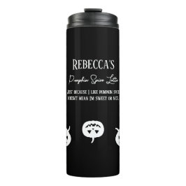 Garrafa Térmica Sorvete de abóbora branca de Halloween doce ou leg