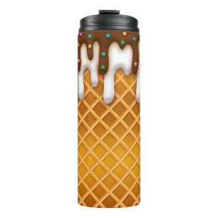 Garrafa Térmica Sorvete De Chocolate De Waffle Cone E Vanilla