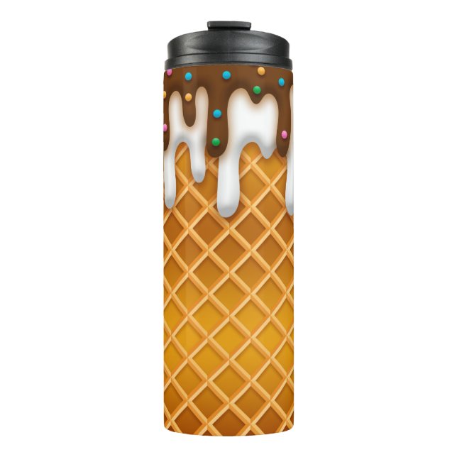 Garrafa Térmica Sorvete De Chocolate De Waffle Cone E Vanilla (Frente)