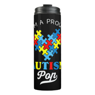 Garrafa Térmica Sou um Pop de Autismo Orgulhoso - Perfeito para o 