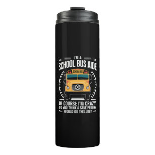 Garrafa Térmica Sou uma ajudante de ônibus escolar engraçado de vo