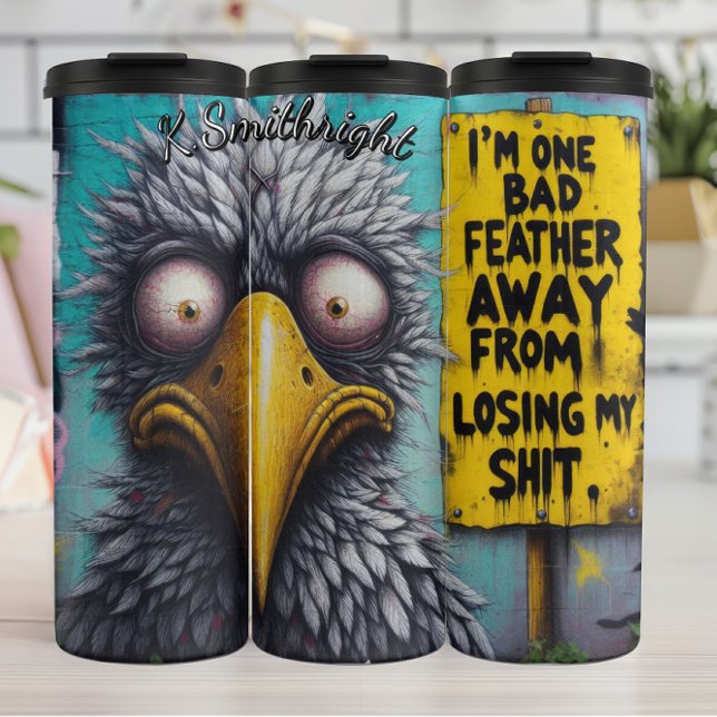 Garrafa Térmica Sou uma pena ruim longe (Criador carregado)