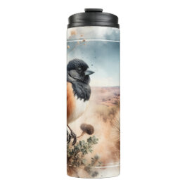 Garrafa Térmica Spont Towhere Songbird Watercolor Nature Tumbler