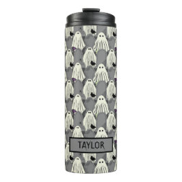 Garrafa Térmica Spooky Ghosts e Tombstones Halloween
