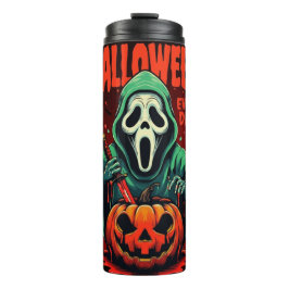Garrafa Térmica Spooky Halloween Ghost Pumpkin Thermal Mug Tumbler