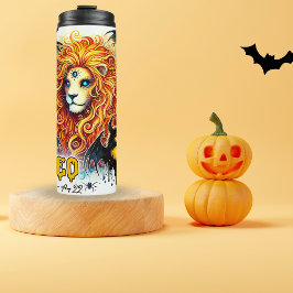 Garrafa Térmica Spooky Leo Zodiac Halloween Apresente de Aniversár