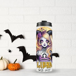 Garrafa Térmica Spooky Libra Zodiac Halloween Presente de Aniversá