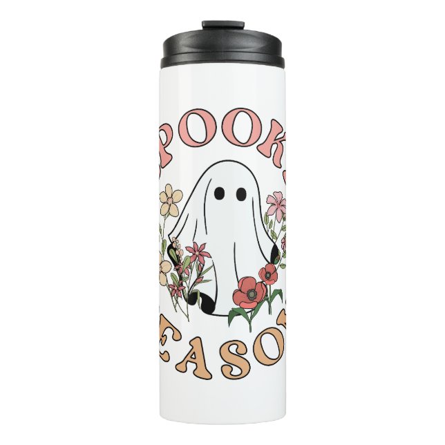 Garrafa Térmica Spooky Season Retro Halloween Groovy Ghost (Frente)
