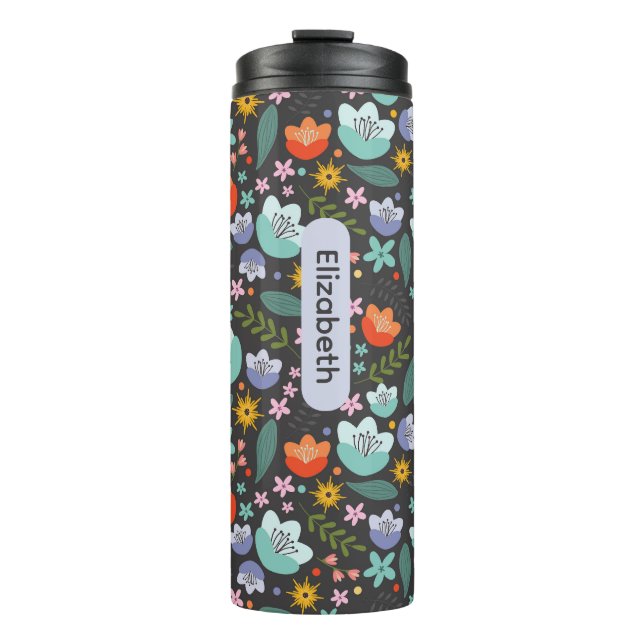 Garrafa Térmica Spring Colorful Flowers Thermal Tumbler (Frente)