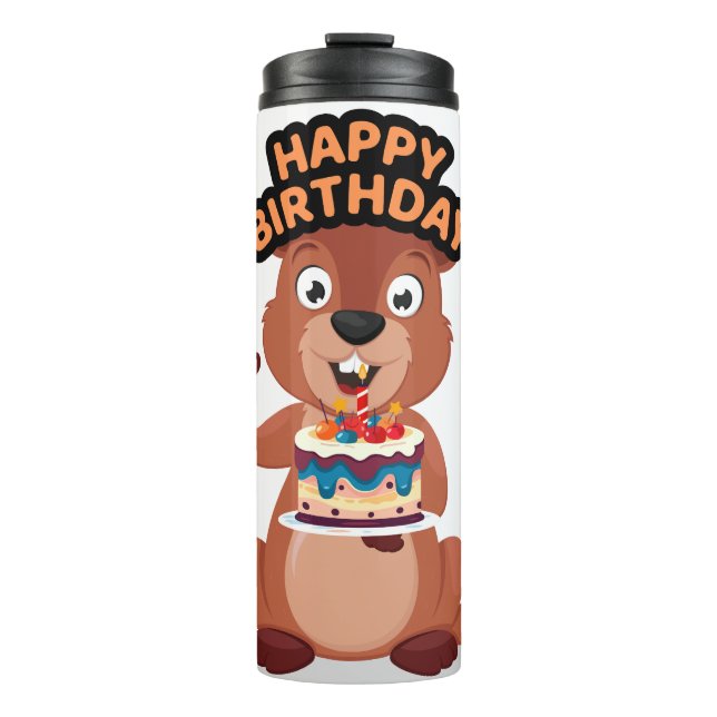 Garrafa Térmica Squirrel birthday (Frente)