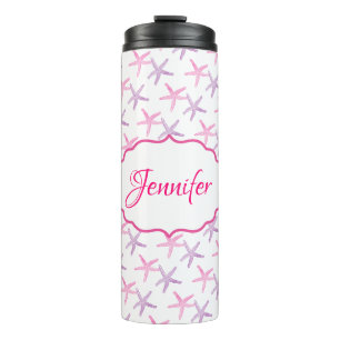 Garrafa Térmica Starfish rosa e roxo personalizado