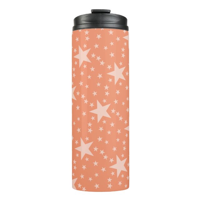 Garrafa Térmica Stars padrão uniforme branco transparente (Frente)