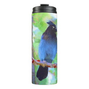 Garrafa Térmica Steller's Jay Painting - Original Bird Art