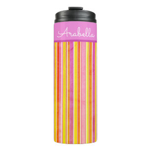 Garrafa Térmica Stripes de Grunge Colorido Brilhante Personalizada