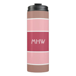 Garrafa Térmica Stripes Tumbler de monograma personalizado padrão