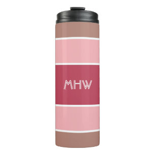 Garrafa Térmica Stripes Tumbler de monograma personalizado padrão