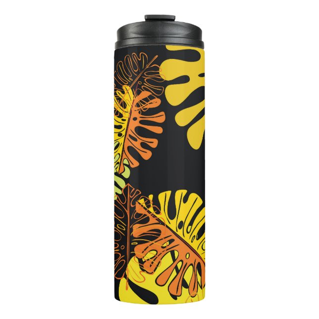 Garrafa Térmica Summer Tropical Leaves Vintage Design (Frente)