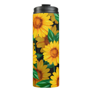 Garrafa Térmica Sunflower seamless pattern. Background with yellow