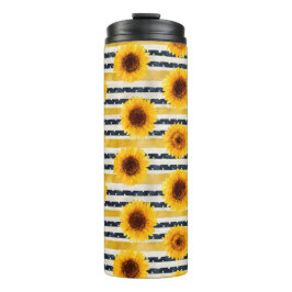 Garrafa Térmica Sunflower Stripes Navy & Yellow 