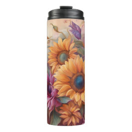 Garrafa Térmica Sunflowers Pink and Yellow Thermal Tumbler