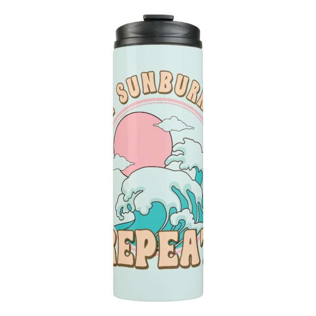 Garrafa Térmica Sunrise Sunburn Sunset Repeat Summer Beach Life  (Frente)