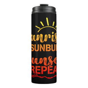 Garrafa Térmica Sunrise Sunset Repetir Retro Verão