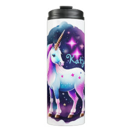 Garrafa Térmica süßes Einhorn vor einem funkelnden Sternenhimmel