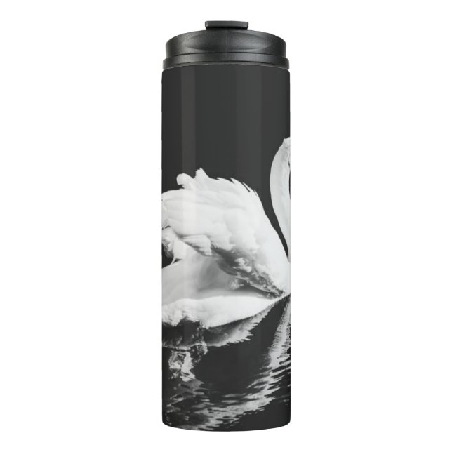 Garrafa Térmica Swan Natação Negra e Branca (Frente)