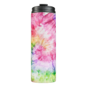 Garrafa Térmica Swirls De Verão: Padrões De Tie-Dye Pastel