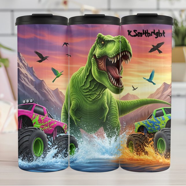 Garrafa Térmica T-Rex Monster Trucks Water Splash (Criador carregado)