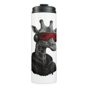 Garrafa Térmica T-Shirt Clássico com girafa abstrato vermelha e ne