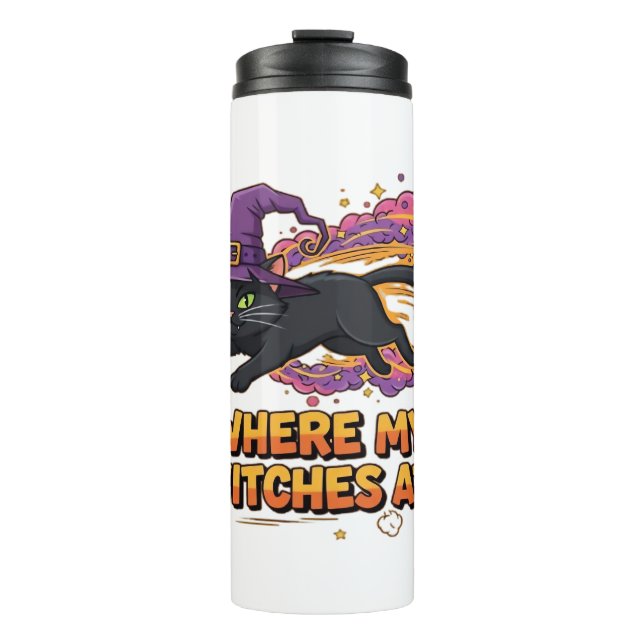 Garrafa Térmica T-Shirt Clássico do gato preto (Frente)