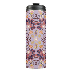 Garrafa Térmica Tablete floral indiana: adorável padrão pastel