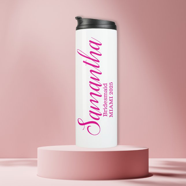 Garrafa Térmica Taça de Noiva Personalizada Com Nome Rosa (Criador carregado)