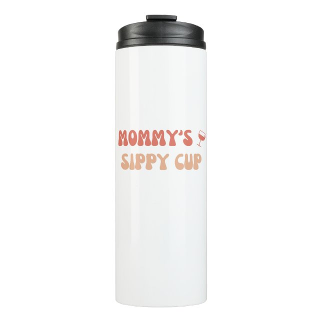 Garrafa Térmica Taça Sippy de mamãe - Tumbler térmico engraçado pa (Frente)