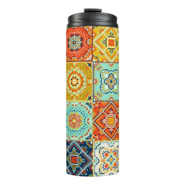 Garrafa Térmica Talavera, Azulejos, papel de parede mosaico turco. (Frente)