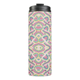 Garrafa Térmica Tall, insulated travel mug with intricate 