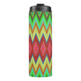 Garrafa Térmica Tall tumbler featuring vibrant zigzag patterns 